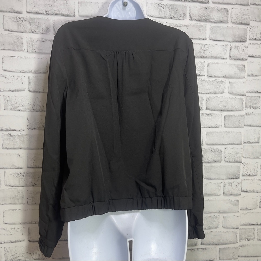 Roz & Ali Asymmetrical Zip Black Moto Lightweight Jacket/Shirt Medium - Picture 6 of 14
